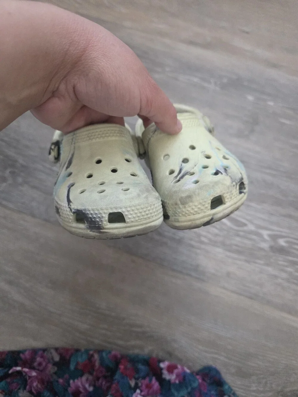 CROCS Kids Tie-Dye Light Green Clog